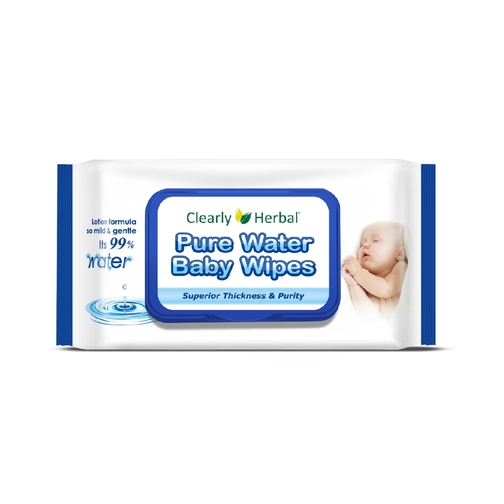 Buy Clearly Herbal Pure Water Baby Wipes 60 Ct online Mothercare