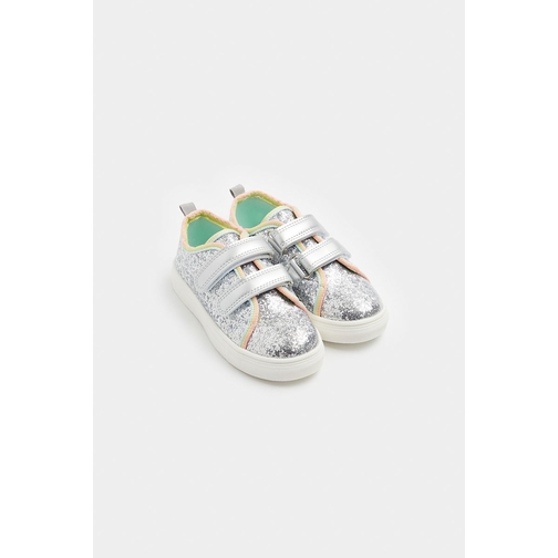 Silver glitter shop canvas shoes
