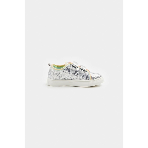 Silver glitter shop canvas shoes