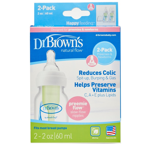 Dr Brown - Natural Flow Standard Baby Bottle 2oz/60ml